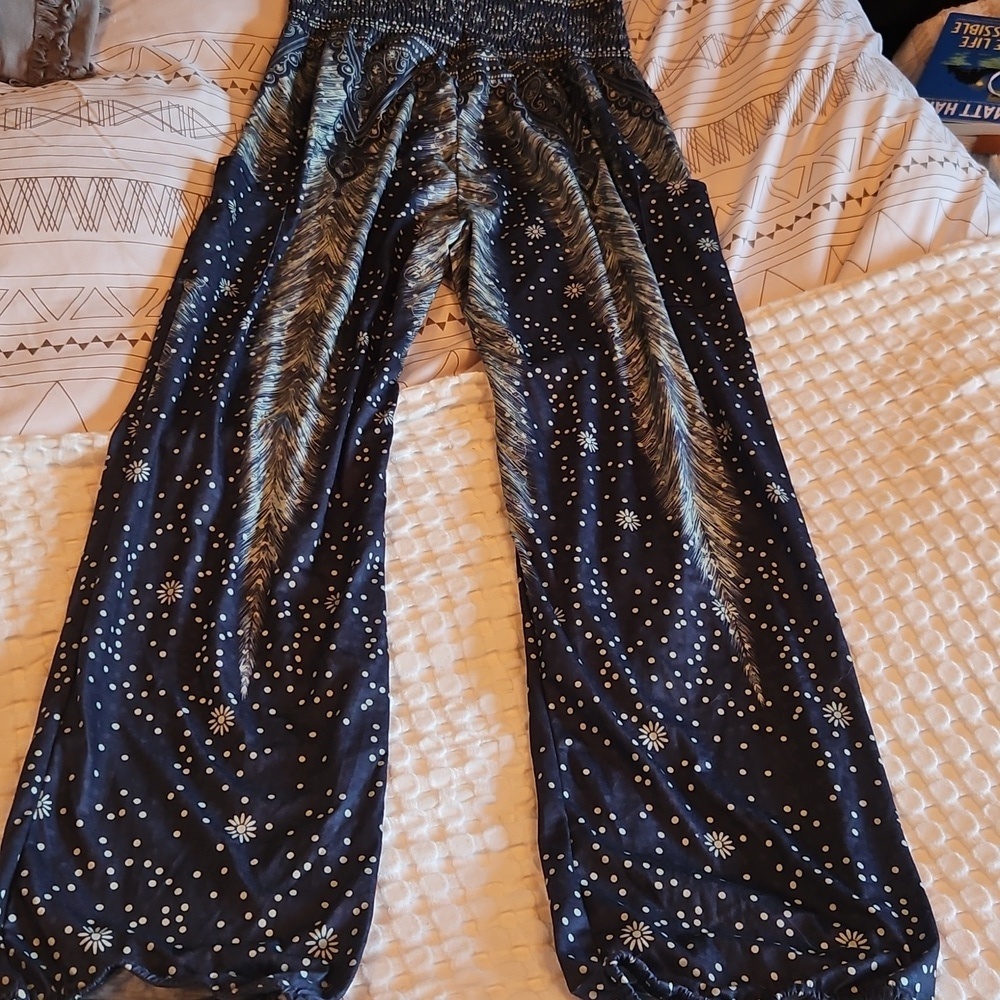 Blue Patterned Pants Xl - Picture 3 of 4